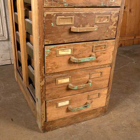 #49831 Antique Oak Card Catalog Filing Cabinet image 6