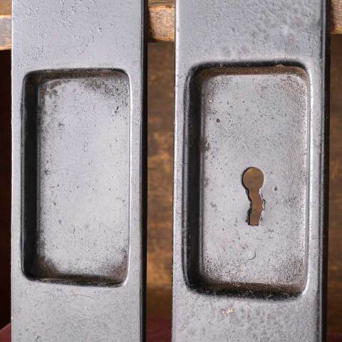 #49877 Salvaged Antique Pocket Door Hardware Pulls image 3