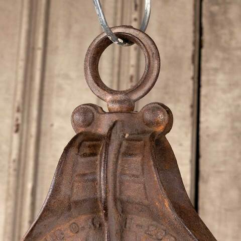 #49884 Antique Myers Wood & Cast Iron Barn Pulley image 2