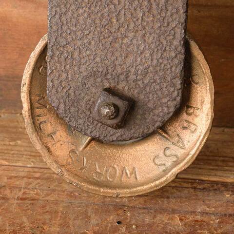 #49891 Antique Cast Iron & Brass Barn Pulley image 2