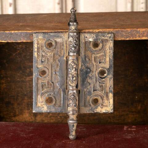 #49896 3 1/2" Antique Ornate Cast Iron Door Hinge image 5