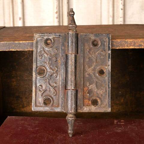 #49899 4" Antique Ornate Cast Iron Door Hinge image 2