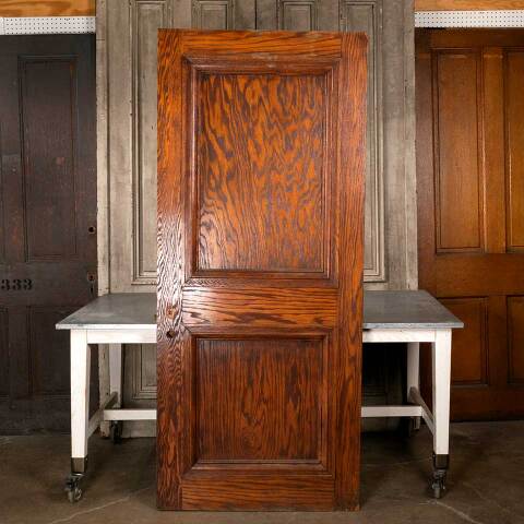 #49907 36x83 Antique Interior 2 Panel Oak Door image 5