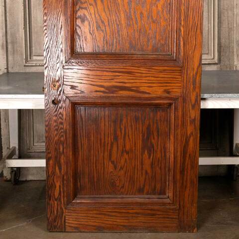 #49907 36x83 Antique Interior 2 Panel Oak Door image 7