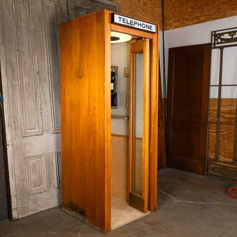 #49909 Antique Public TELEPHONE Booth w/Phone image 4