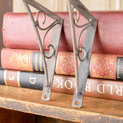 #49994 Set of Two Small Metal Shelf Brackets image 2