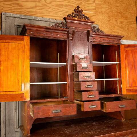 #50018 Salvaged Antique Vestment / Sacristy Cabinet image 2