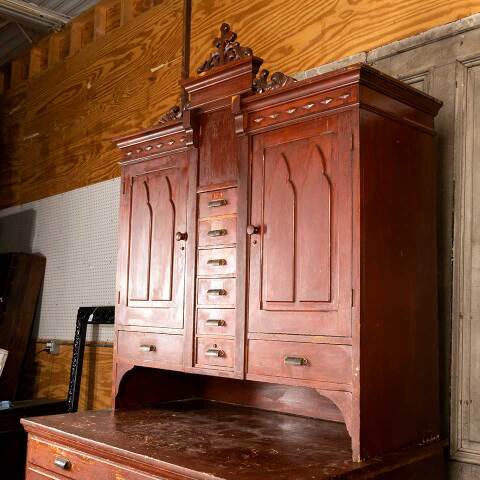 #50018 Salvaged Antique Vestment / Sacristy Cabinet image 6