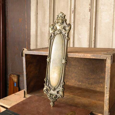 #50054 Antique Cast Brass Corbin Door Push Plate image 2