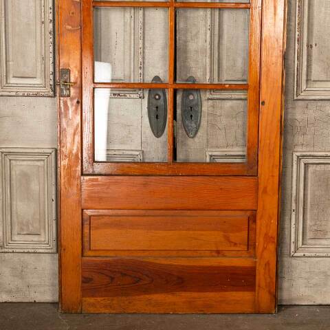 #50069 36x81 Antique 9 Lite Pine Wood Storm Door image 3