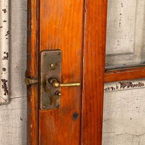 #50069 36x81 Antique 9 Lite Pine Wood Storm Door image 4