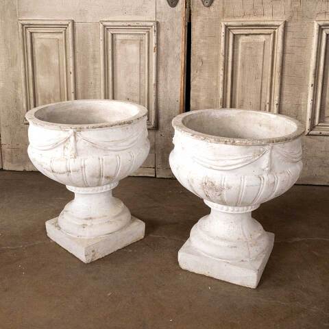 #50160 Vintage Cast Concrete Garden Urn Planters image 7