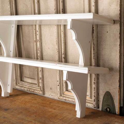 #50174 Painted Wood Two Tier Wall Mount Shelf image 4