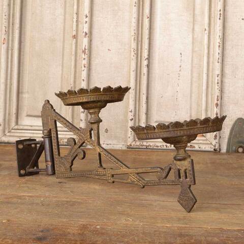 #50188 Cast Iron Wall Mount Oil Lamp Sconce image 5