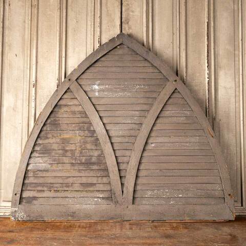 #50237 Antique Pointed Arch Louvered Wood Vent image 5