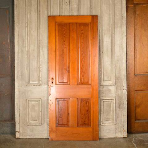 #50353 32x80 Antique 4 Panel Pine Interior Door image 4