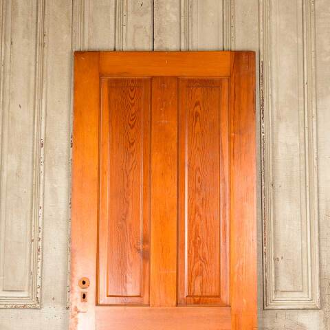 #50353 32x80 Antique 4 Panel Pine Interior Door image 5