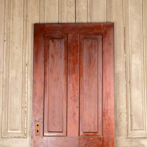 #50359 32x80 Antique 4 Panel Pine Interior Door image 5