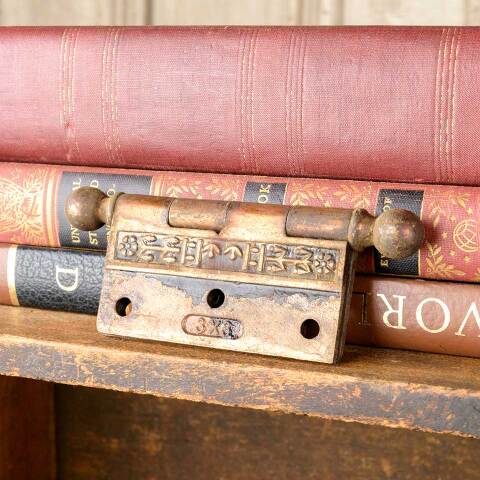 #50366 3" Antique Ornate Cast Iron Door Hinge image 5