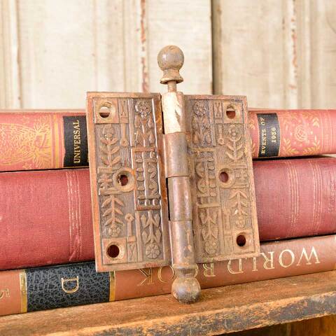 #50367 3 1/2" Antique Ornate Cast Iron Door Hinge image 4