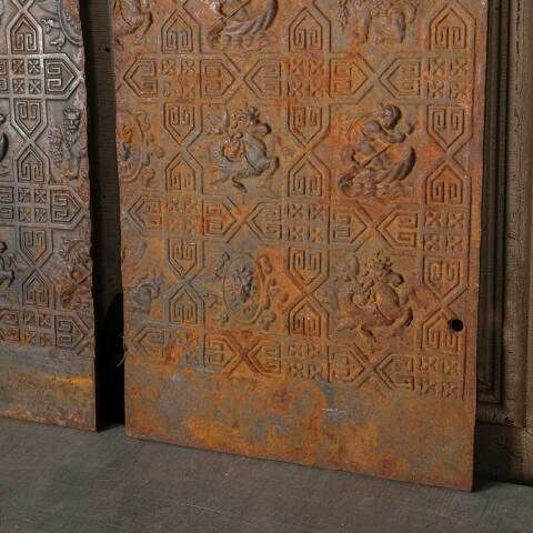 #50391 Antique Cast Iron Fireplace Fireback Panels image 6