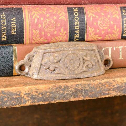 #50419 Antique Cast Iron Drawer Bin Pull Hardware image 3