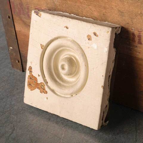 #50453 Antique Painted Wood Rosette Trim Block image 4