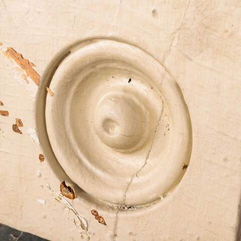 #50453 Antique Painted Wood Rosette Trim Block image 2