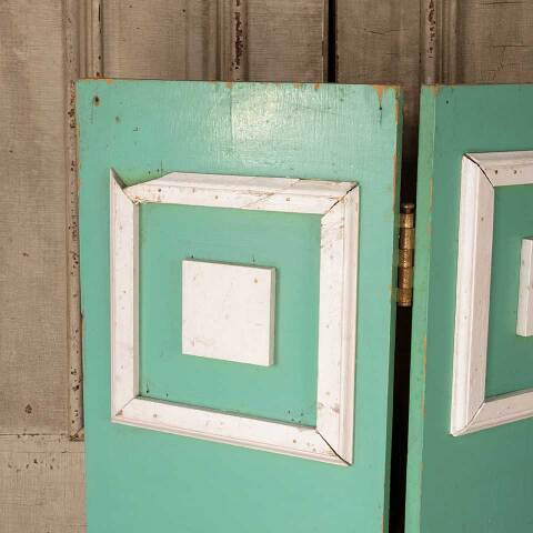 #50488 Vintage Hinged Painted Wood Panels image 4