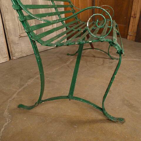 #50527 Antique Painted Wrought Iron Garden Bench image 3
