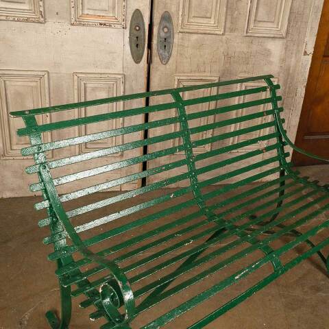 #50527 Antique Painted Wrought Iron Garden Bench image 4