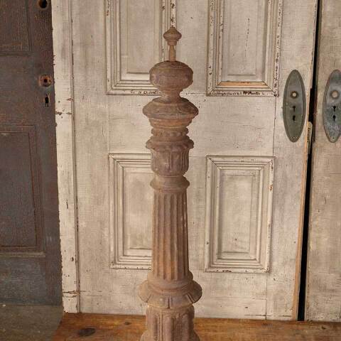 #50532 Salvaged Antique Cast Iron Garden Fence Post image 2