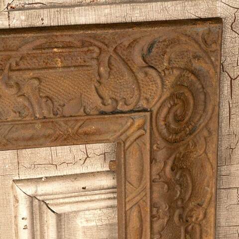 #50534 30x33 Antique Cast Iron Fireplace Surround image 5