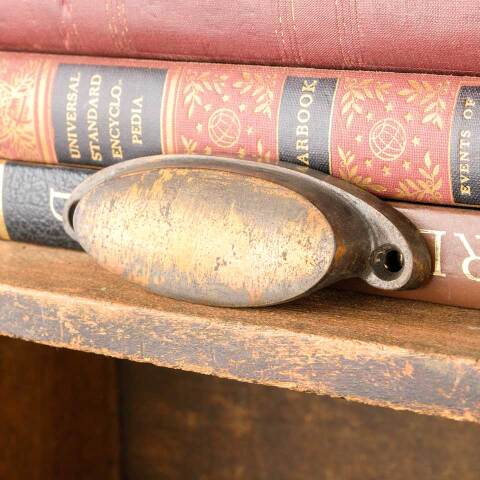 #50544 Antique Cast Iron Drawer Bin Pull Hardware image 2