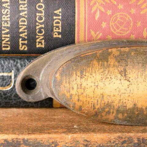 #50544 Antique Cast Iron Drawer Bin Pull Hardware image 3