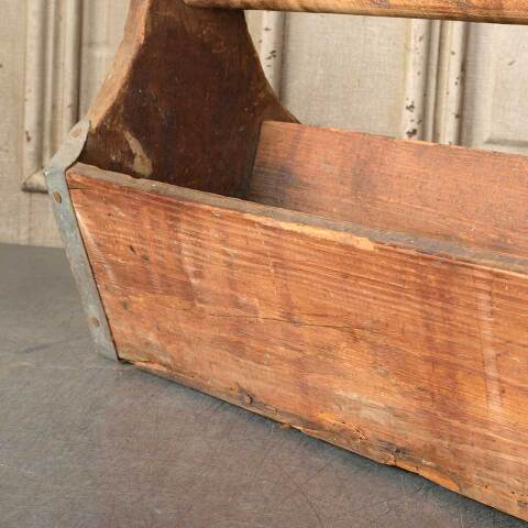 #50579 Long Antique Wood Caddy Tote Toolbox image 5