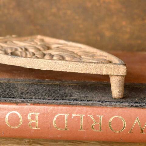 #50607 Antique Cast Brass Sad Iron Trivet image 5