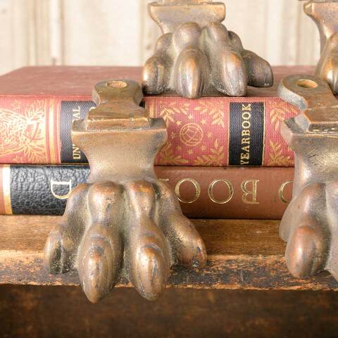 #50612 Set of Antique Brass Lion Paw Furniture Feet image 5