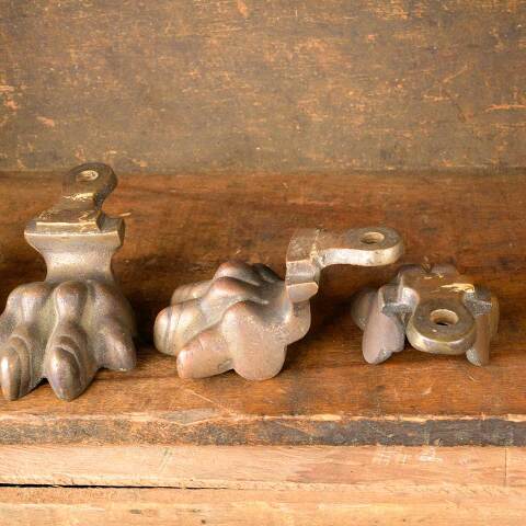 #50612 Set of Antique Brass Lion Paw Furniture Feet image 3