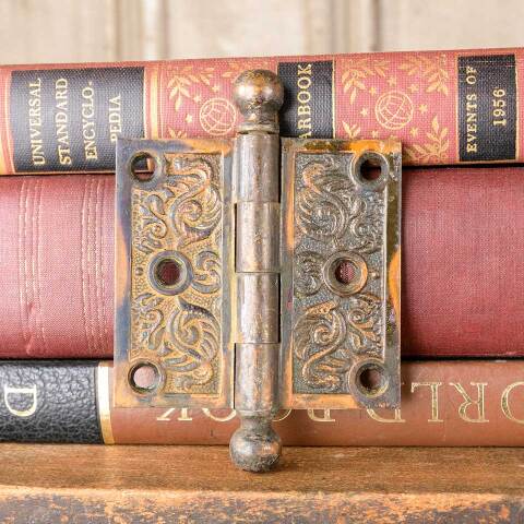 #50615 2 1/2" Antique Ornate Door Hinge Hardware image 4