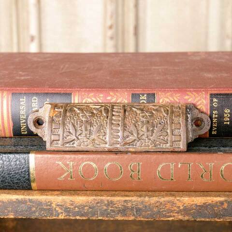 #50627 Antique Cast Iron Bin Pull Drawer Hardware image 3