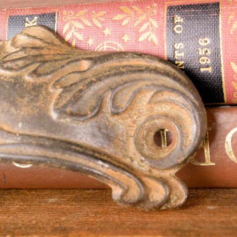 #50629 Antique Cast Iron Drawer Bin Pull Hardware image 4