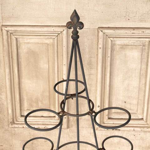 #50681 Wrought Iron Fleur-De-Lis Obelisk Plant Stand image 2