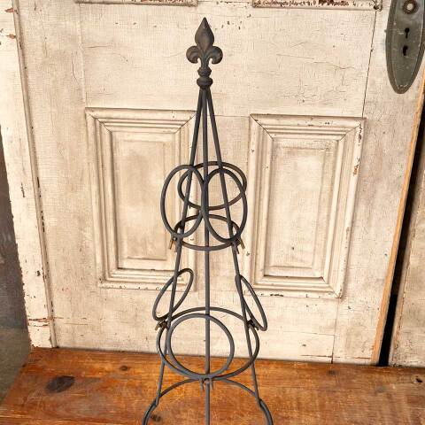 #50681 Wrought Iron Fleur-De-Lis Obelisk Plant Stand image 4