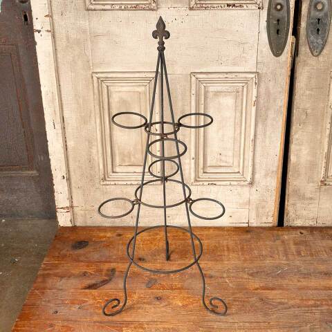 #50681 Wrought Iron Fleur-De-Lis Obelisk Plant Stand image 5
