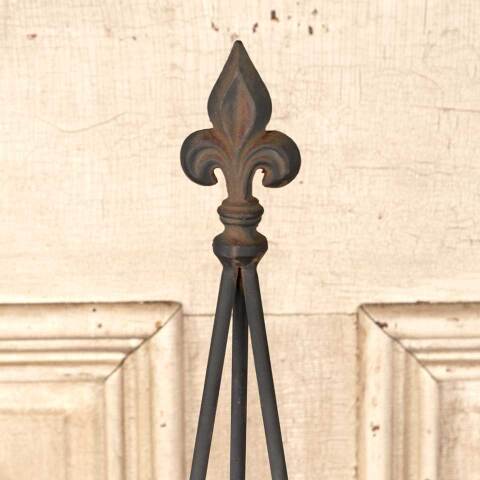 #50681 Wrought Iron Fleur-De-Lis Obelisk Plant Stand image 7