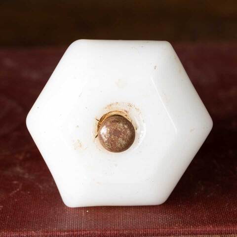 #50693 Antique Milk Glass Furniture Knob Hardware image 3