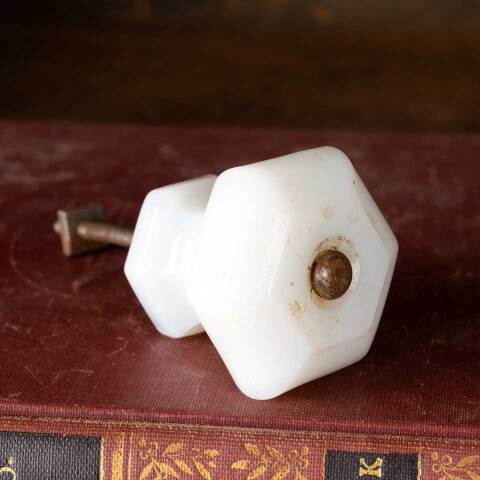#50693 Antique Milk Glass Furniture Knob Hardware image 4