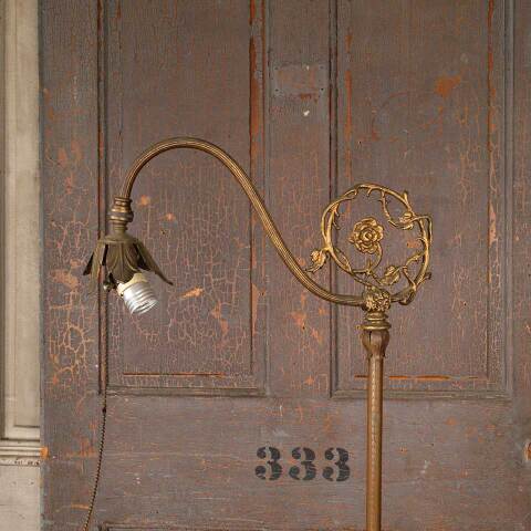 #50746 Antique Ornate Brass Floor Lamp image 7