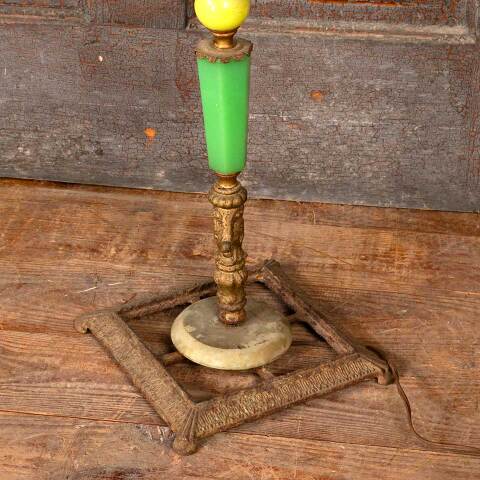 #50748 Antique Art Deco Jadeite Floor Lamp image 4